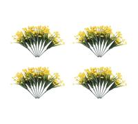 Kueohse 32 Unids Flores Artificiales Plantas Al Aire Libre, 32 Ramas Faux Plastic Greenery Arbustos Plantas Colgando Maceta Cocina Hogar Boda Oficina JardíN DecoracióN Amarillo