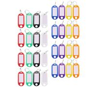 Kueohse 32X Etiquetas de IdentificacióN de de PláStico Multicolores Etiquetas de IdentificacióN de Equipaje con de Anillo Partido