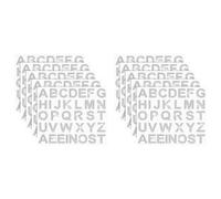 Kueohse 340 Piezas de Pegatinas de Letras de Diamantes de Imitación Plateados, 10 Hojas de 34 Letras con Purpurina y Letras del Alfabeto Plateadas