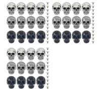 Kueohse 36 Remaches de Calavera de Aleación de 3 Colores con Forma de Calavera, con Parte Trasera Roscada, para Manualidades de, Decoración Punk DIY.