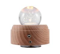 Kueohse 3D Caja De Música con Forma De Bola De Cristal The Deer Rotating Musical Box con Proyección Led Light