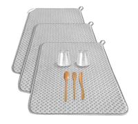 Kueohse 3PCS Estera para Secar Platos,Esteras Absorbentes para Escurridor de Platos de Microfibra,Almohadillas Escurridoras de TamañO para Mostrador de Cocina,Café 24 X 17 Pulgadas