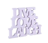 Kueohse 3Pcs Live Love Risa Letras de Madera para la DecoracióN de la Boda ()