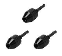 Kueohse 3piezas 0.3-8mm 1/4 Pulgadas Destornillador Chuck de Taladro Sin Llave Adaptador Conductor de Taladradora de Cana Hexagonal Conversor Adaptador de Cambio Rapido - Negro