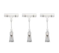 Kueohse 3piezas 6,5 Pulgadas de de PláStico Transparente Doble Clips Ajustable Popular Sign Card Display Holder