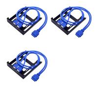 Kueohse 3X 2 Puertos USB 3.0 Panel Frontal Floppy Disk Bay 20 Pin USB3.0 Hub Adaptador de Cable de Expansión Soporte de Plástico para PC Computadora de Escritorio