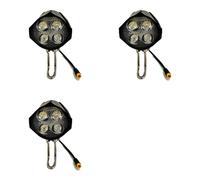 Kueohse 3X Accesorios para Faros Delanteros LED para Bicicleta Eléctrica, Lámpara 36V y 48V, Luz Delantera con Bocina Integrada 3 Pines y 4 Bombillas LED Patinetes Eléctricos y Bicicletas.