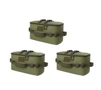 Kueohse 3X Bolsa de Almacenamiento para Acampar Al Aire Libre Estufa de Gas Olla Bolsa de Transporte Bolsa de Picnic Utensilios de Cocina Organizador Verde