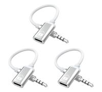 Kueohse 3X Cable Audio Macho de 3,5 mm A Hembra Tipo C, Adaptador Audio para Auriculares con Conector Audio Analógico para Reproductor de MP3, Computadora Portátil, Tableta C