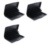 Kueohse 3X Caja de Aluminio Cartera de Metal para Tarjeta de Credito, un Tamano, Plateado