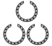 Kueohse 3X Etiqueta Engomada de la Etiqueta Engomada de Rose del Agujero de Sonido para Piezas de Guitarra Clásica AcúStica Negro + Plata