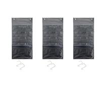 Kueohse 3X GráFico de Bolsillo de Almacenamiento Resistente de 5 Bolsillos con Etiquetas de Nombre - 6 Colgadores para Puerta Incluidos, Organizador de Archivos de Pared para Colgar