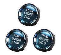 Kueohse 3X Interior del Coche Cubierta del Interruptor de Cristal de una Llave BotóN de Arranque y Parada de la Etiqueta Engomada del Ajuste para - Serie 3/5 E70 E90 E60 Negro