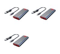 Kueohse 3X M2 SSD Case M.2 una USB 3.1 Gen 2 10Gbps NVMe SSD Gabinete para NVMe PCIE M Key/(B+M) Key SSD Disco Duro, M2 SSD Case OTG