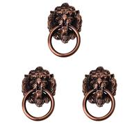 Kueohse 3X Manija del Tirador del Cajon en Forma de Cabeza de de Metal de Cobre de Estilo Antiguo 2.5 Pulgada