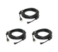 Kueohse 3X Mini USB Tipo B 5 Pines Macho Angulo Recto de 90 Grados A USB 2.0 Macho Cable de Datos con Nucleo de Ferrita 5 Metros
