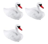 Kueohse 3X Señuelos de Cisne, Cisne de Plástico Flotante, Estatua de Cisne Decoración Señuelos para Mascotas, Señuelos de Cisne de Simulación, Estatua de Cisne