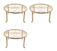 Kueohse 3X Soporte de Planta de Maceta de Hierro para Suelo, Estante de Flores, Estantes de Jardín, Planta de Jardín, Balcón, Estante Redondo, Decoración del Hogar
