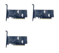Kueohse 3X Tarjeta Adaptadora PCIE 4.0 16 X de 2 Puertos A SlimSAS SFF-8654, Tarjeta Gráfica de Expansión Externa, Tarjeta Vertical SFF-8654-8i SFF8654
