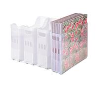 Kueohse 4 cajas de almacenamiento de papel para álbumes de recortes con ruedas, de plástico, para 12 x 12 cm, papel de scrapbook, fácil instalación y fácil de usar