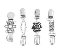 Kueohse 4 clips vintage para bufanda, cárdigan de punto retro, clips para camisa, broche, clips para mujeres y niñas