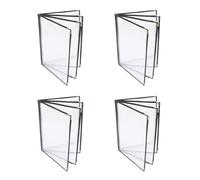Kueohse 4 Cubiertas de Menú, Cubiertas de Menú de 8,5 X 11 Pulgadas, Soporte para Menú con Vista de 4 PáGinas y 8, Cubiertas de Menú de Restaurante para Papel TamañO A4, Libro de MenúS