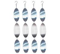 Kueohse 4 Juegos de Discos Metálicos para Espantar Pájaros, Hilanderos de Viento Brillantes con Reflectores para Pájaros, Decoración para Colgar en el Jardín del Hogar Al Aire Libre