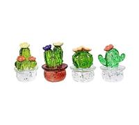Kueohse 4 Piezas de Adornos Interiores para AutomóViles, Figuras ArtíSticas de Cactus, DecoracióN del Hogar, Adornos de Cactus de Plantas en Miniatura para Manualidades de Escritorio A