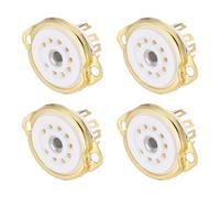 Kueohse 4 Piezas de Casquillo de Tubo de Cerámica de 9, Casquillo de Tubo con Protección Al Vacío para 12AX7,12AT7,12AU7,ECC83,ECC82,E88CC,6922