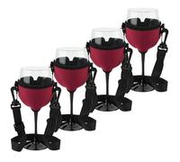 Kueohse 4 Piezas de Correa de Soporte Portátil para Copas de Vino, Correa de Soporte para el Cuello para Herramientas de Cóctel de Cumpleaños B