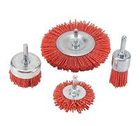 Kueohse 4 Piezas de de Nailon Cepillo de Copa de Alambre Abrasivo Kit de Cepillo de Extremo de Nailon para Taladro Herramienta Rotativa con VáStago de 1/4 Pulgadas