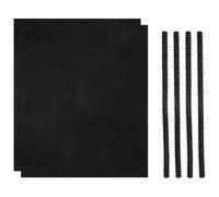 Kueohse 4 Piezas de Estante de Horno Negro Protector de Estante de Silicona + 2 Piezas de Revestimiento Antiadherente para Horno para Mantener el Horno Limpio y Protegido