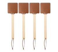 Kueohse 4 Piezas de Matamoscas de 17,3 Pulgadas, Matamoscas de, Matamoscas, Matamoscas Manual, Matamoscas con Manejar de Madera