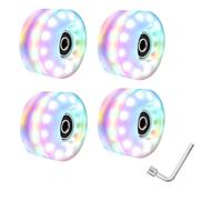 Kueohse 4 Ruedas para Patines de 58 mm X 32 mm, Ruedas Luminosas para Patinetas de Cuatro Ruedas, Ruedas para Patines de Exterior, Ruedas Iluminadas de Colores