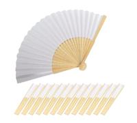 Kueohse 40 Uds. Abanico Plegable de Bambú de Papel DIY para Adultos y Niños, Práctica de Pintura de Caligrafía, Abanico Plegable en, Regalos de Boda