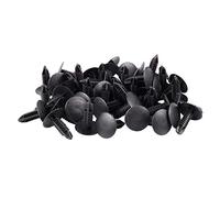 Kueohse 48 piezas de 5 mm x 5 mm de diámetro de agujero de plástico negro remaches clips