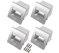 Kueohse 4Pcs Stair Light Led 3W LED Empotrable De Pared Luz De Pie LáMparas De Paso IluminacióN De Fondo Interior Luz De Noche Escalera Pasillo con 86 Caja