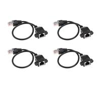 Kueohse 4piezas 1FT RJ45 Cable de Extension de Red de LAN Ethernet Macho A Hembra Montaje en Panel Roscado