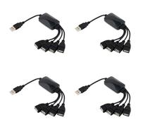 Kueohse 4X 1 Macho una 4 Hembra USB HUB Divisor Extender Cable USB 2.0 ExtensióN Cable de Datos Adaptador de Corriente Convertidor de Enchufe