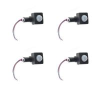 Kueohse 4X AC85-265V IP65 Sensor de Movimiento Interruptor PIR Ajustable Luz LED Ultrafina PIR Detector de Sensor de Movimiento Al Aire Libre, 10 mm Negro