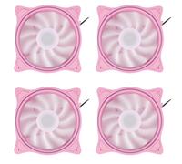 Kueohse 4X Apertura del Ventilador de Enfriamiento de 12Cm Interior y Exterior LED Rosa Silencioso Ventilador de Enfriamiento RGB para Computadora de Alto Volumen de Viento