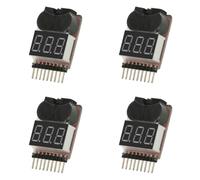 Kueohse 4X BBX1-8S 1-8S 2 en 1 Comprobador de Voltaje de Batería Lipo/Alarma de Zumbador de Bajo Voltaje/Comprobador de Voltaje de Batería con Altavoz Doble, Sin Estuche