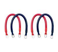 Kueohse 4x Cable de Silicona de 30 Cm, Color Negro y Rojo, M10, Calibre 2 AWG, Cable de Cobre Blando para Coche, Caravana, Batería LiFePo4.