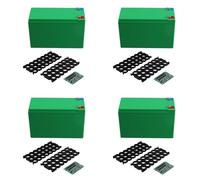 Kueohse 4X Caja de Almacenamiento de Batería de Litio de 12V, Caja de Paquetes DIY de Batería 18650, Soporte de Carcasa de Batería ABS 3S40A