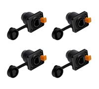 Kueohse 4X Conector de Red A Prueba de Agua RJ45 8P8C Conector Hembra de Montaje en Panel Conector Ethernet RJ45 (Estilo 2)