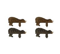 Kueohse 4X DecoracióN de Madera para Puerta de Oso, Escultura de Esquina para Puerta de Oso en Tu Esquina, DecoracióN de Estatua ArtíStica de Madera