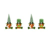 Kueohse 4X Decoraciones del Día de San Patricio - DecoracióN del Día de San Patricio Gnomo de Felpa Verde MuñEco de Duende Irlandés Estatuilla de Duende