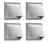 Kueohse 4X Extractor Externo de Ventilación de Pared de 4 Pulgadas con Solapa Antirretorno Acolchada para Exteriores