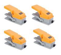 Kueohse 4X Interruptor de Pie Lt4 Interruptor de Pedal de Estuche de Aluminio para Herramienta de Maquina Control de Contacto de Plata