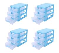 Kueohse 4X Mini Caja de Almacenamiento de Plástico Tipo Cajón Translúcido (3